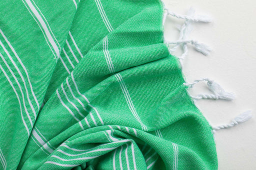 Peshtemal Towel White Stripe Green - FineFamilyGoods