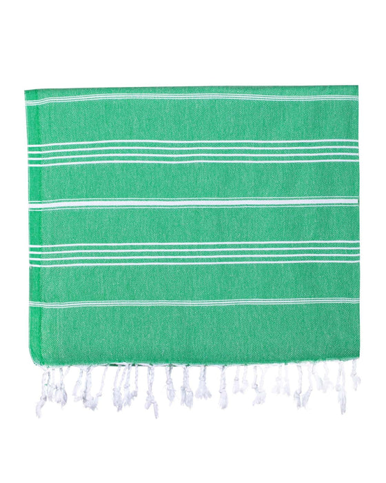 Peshtemal Towel White Stripe Green - FineFamilyGoods