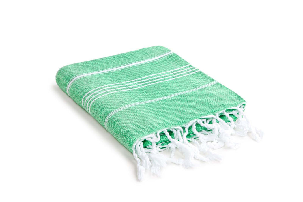 Peshtemal Towel White Stripe Green - FineFamilyGoods