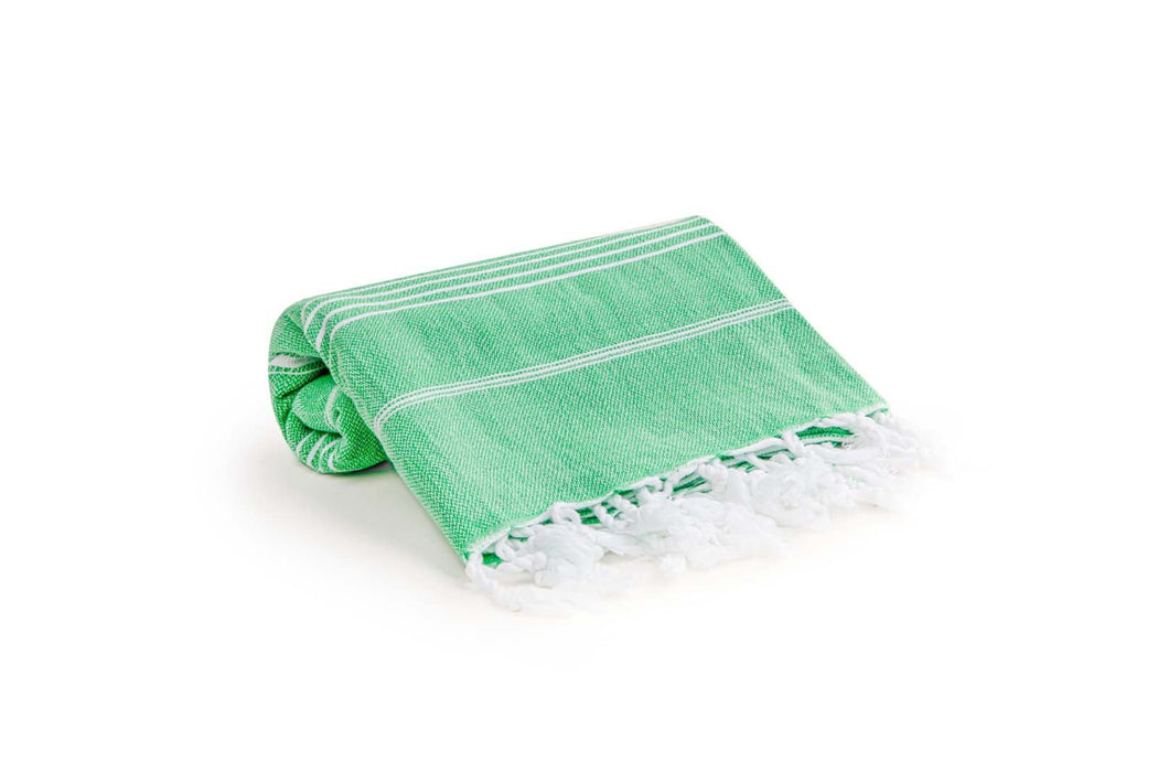 Peshtemal Towel White Stripe Green - FineFamilyGoods