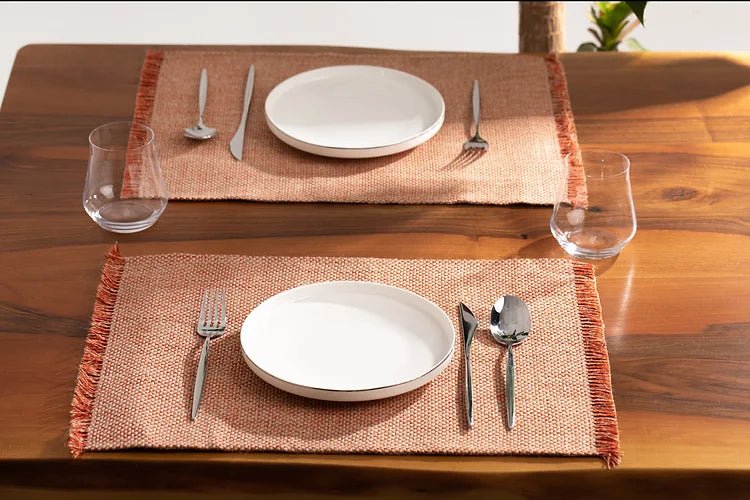 Placemat Panama with Orange Fringe - FineFamilyGoods