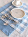 Plaid and Plain Placemat Set- Blue - FineFamilyGoods