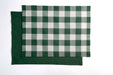 Plaid and Plain Placemat Set- Emerald Green - FineFamilyGoods