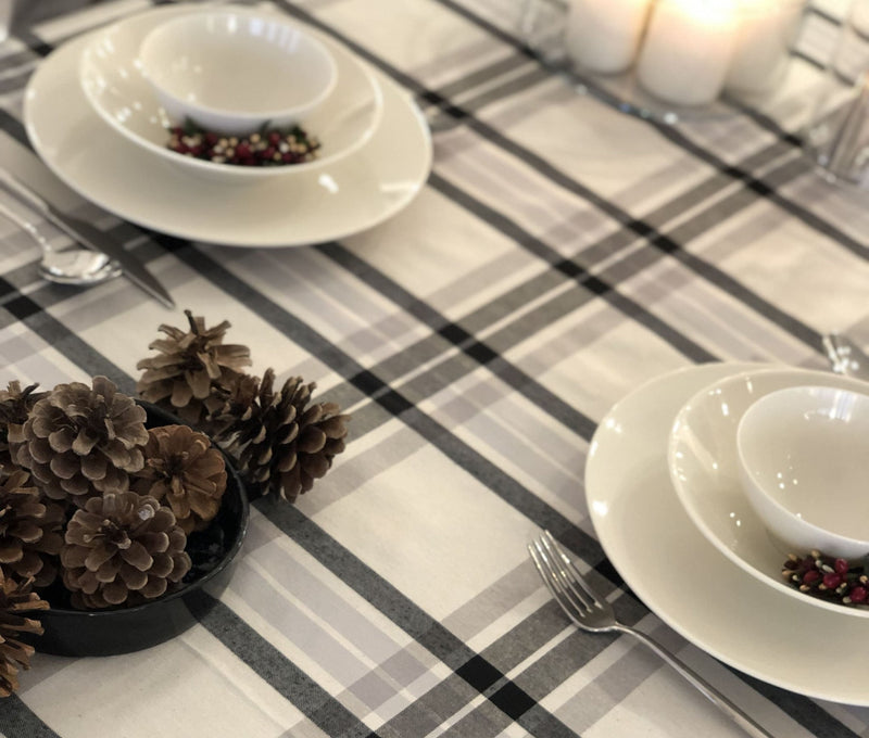 Tablecloth Scotch- Black & Gray - FineFamilyGoods