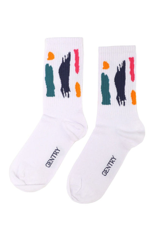 White Socks With Fun Colors - FineFamilyGoodsMedium (7-9)